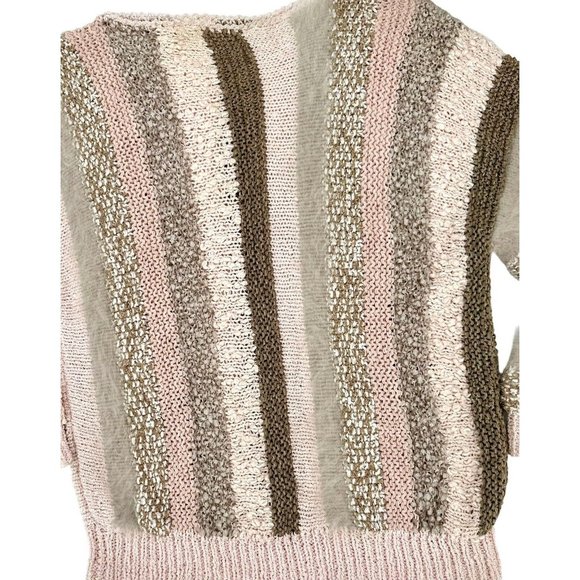 Beautiful Hand Knit Mohair Blend Sweater Women's Size Small/Med Pink Stripe NEW - Picture 6 of 8
